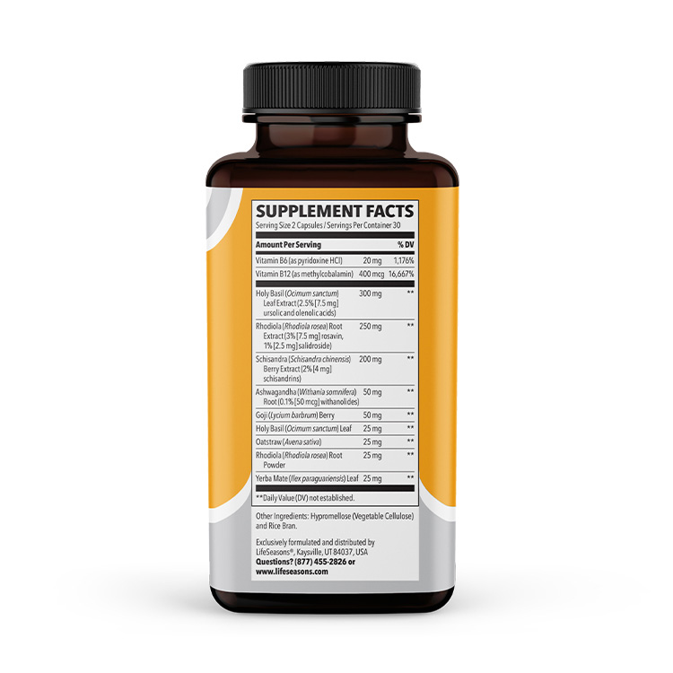 Adrenal-T adrenal support Supplement Facts bottle