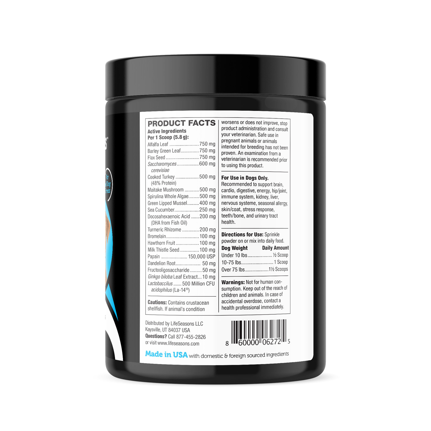 LifeStages Senior Formula Supplement Facts