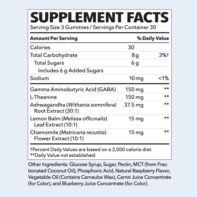 LifeSeasons Anxie-T Supplement Facts